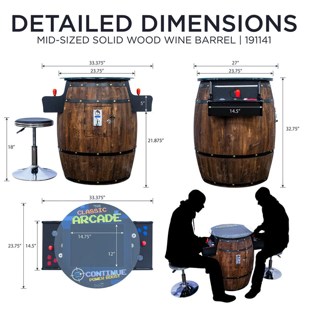 Creative Arcades Wine Barrel Cocktail Arcade Machine