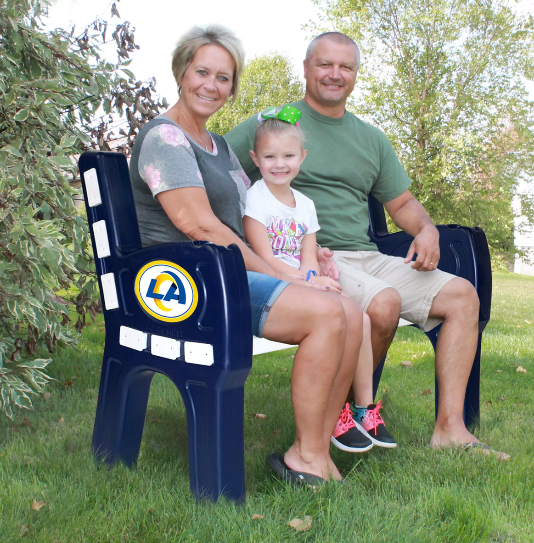 Imperial Los Angeles Rams Park Bench