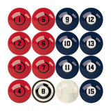 Imperial Boston Red Sox Billiard Balls With Numbers