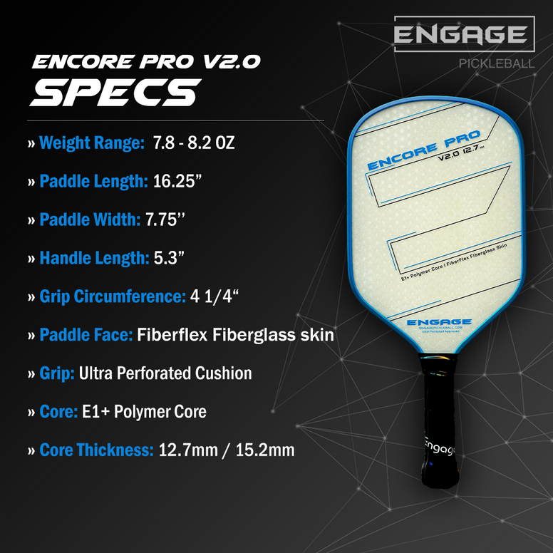 Engage Pickleball Encore Pro V2.0 | Playability with Power | Hybrid