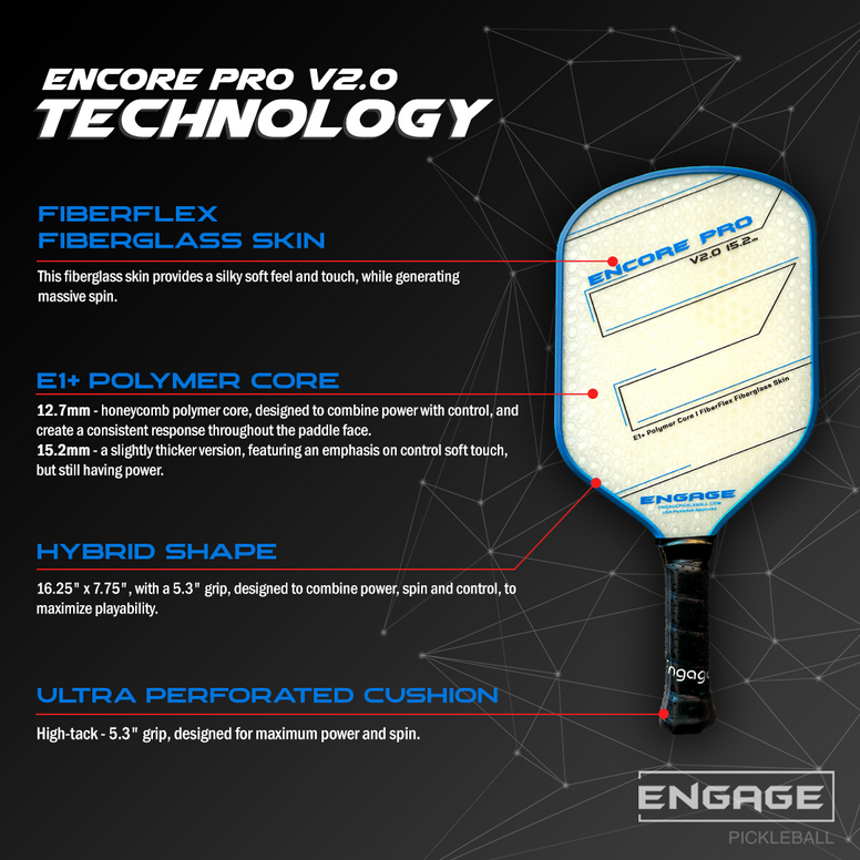 Engage Pickleball Encore Pro V2.0 | Playability with Power | Hybrid
