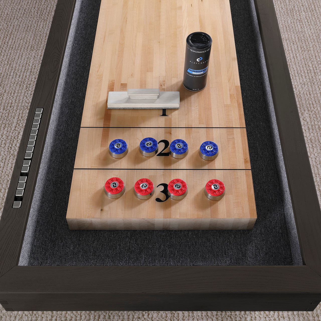 Playcraft 12' Yukon Pro-Style Shuffleboard Table in Weathered Fieldstone